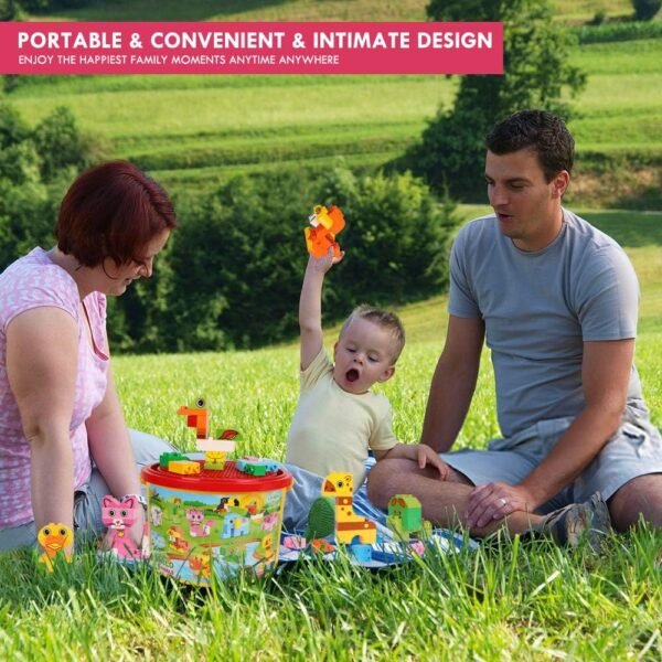 Building Blocks Animals Building Blocks Set, 122 Pieces Animal Building Toy Kit with Storage Box for Kids Ages 3 4 5 6 Years, Creative STEM Educational Preschool Toys for Toddlers Boys Girls Christmas Birthday Gift