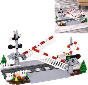 71Zu1ySP0CL._AC_SL1500 Building Blocks Train Tracks Pieces Building Block Set 04, City Train Track Railroad Tracks, 200Pcs Traffic Light Railroad Crossing Building, Compatible with Lego 6254100 Building Accessory, Gifts for Ages 6+