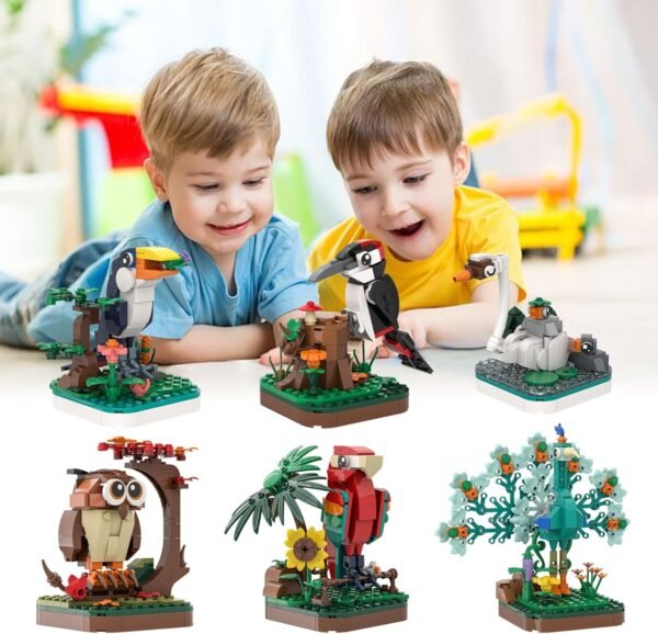 71aqIE8W5WL._AC_SL1500 Building Blocks Animal Birds Building Blocks, 6 Pack Animal Creatures Building Toy Set, Creative Toys for Kids Boy Girl 6+ Christmas Birthday Valentines Gifts