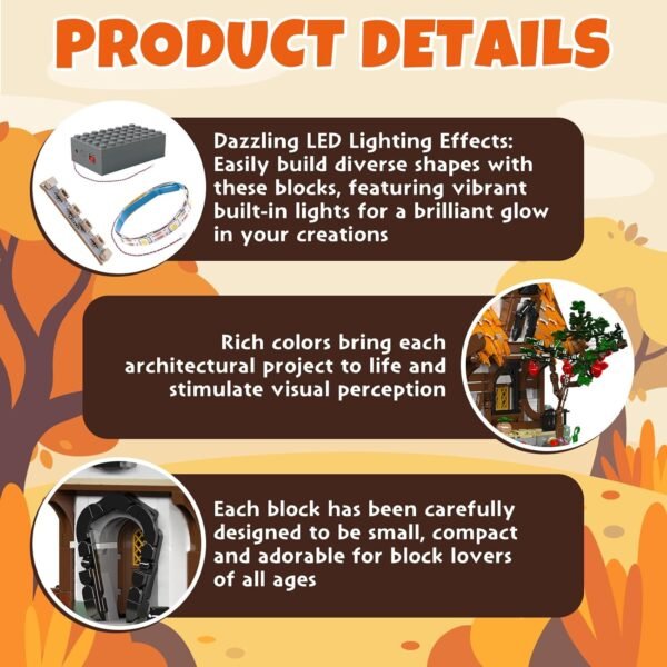 71dhi2SJABL._AC_SL1500 Building Blocks 2192PCS Medieval House Building Blocks Toys Set, Transparent House Collectible Play Model Kits City with LED, Building Building Blocks Construction Toys for Kids and Adults, Huts