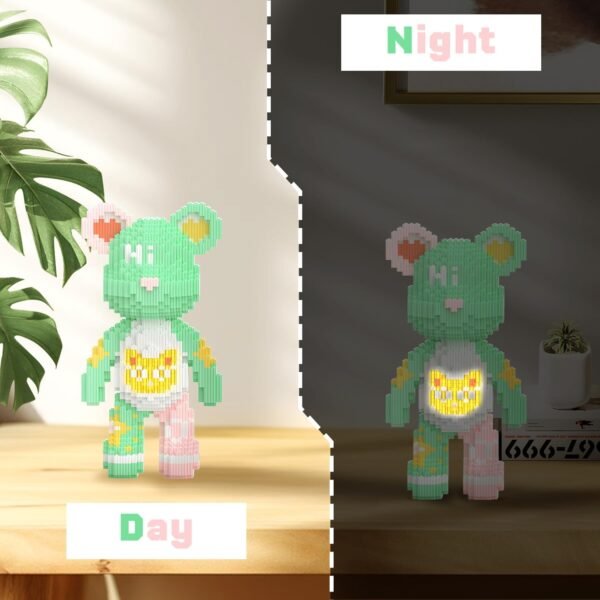 Building Blocks MEIGESI Bear Building Blocks (2400PCS) | 500% Bear Display Model | Micro 3D Animal Building Blocks | Fluorescence Design for Adults & Kids | Idea for Home & Office Decor | CZ0025