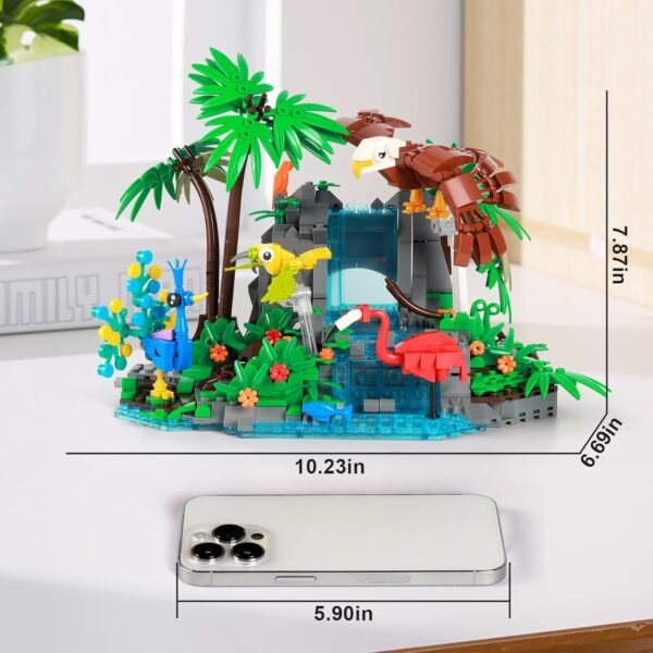 71hArP4RGzL._AC_SL1500 Building Blocks Tropical Forest Animal Building Blocks Set - Including eagles, peacocks, birds, flowers, plants, and trees,898pcs of animal building kits that will be swinging, Gift for Kids Girls Boys Age 8-12 Years