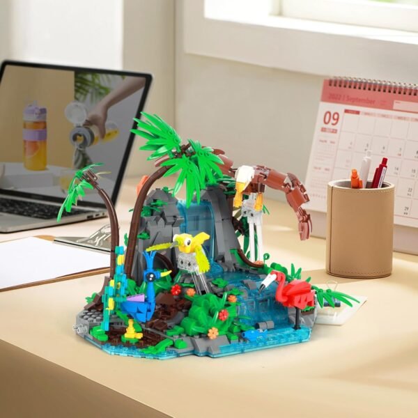 71hnQ1NHXOL._AC_SL1500 Building Blocks Tropical Forest Animal Building Blocks Set - Including eagles, peacocks, birds, flowers, plants, and trees,898pcs of animal building kits that will be swinging, Gift for Kids Girls Boys Age 8-12 Years