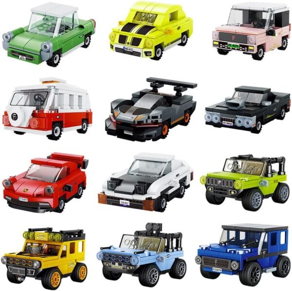 Building Blocks Pull Back Car Building Blocks Sets, Pull and Go, 3D Assembly Vehicles for Boys Building Block Car Toys Party Favor for Kids Age 6 7 8 9 10, 419 Pieces