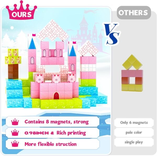 Building Blocks   Blocks-Princess Toys, Creative   Building Blocks Toddler Toys, Birthday Gifts for Kids 3+ Years Old, STEM Montessori Sensory Toys for Boys & Girls Age 3-4 4-5 6-8