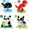 Building Blocks Animals Building Sets for Toddler, Simple Wild Animals Model Set, Dinosaur Whale Bulldog Panda Building Blocks Birthday Gifts for Boys & Girls Chirstmas Halloween