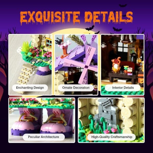 Building Blocks  Enchanted Magic Flying House Building Blocks Kit,Ideal Birthdays,Party Decor Gift for Adults and Kids 8-12 Years Old(1288 Pcs)