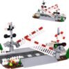 71qe9GrlAUL._AC_SL1500 Building Blocks City Train Railroad, Train Tracks Pieces Building Block Set, with Traffic Light, Ideal Gifts for Kids and Adults (Railroad Crossing 1)