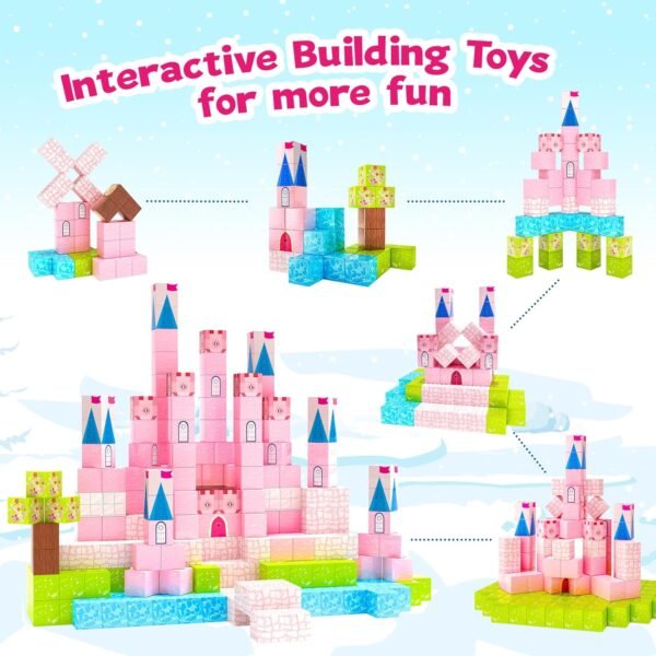 Building Blocks   Blocks-Princess Toys, Creative   Building Blocks Toddler Toys, Birthday Gifts for Kids 3+ Years Old, STEM Montessori Sensory Toys for Boys & Girls Age 3-4 4-5 6-8