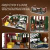 Building Blocks Coffee House Building Set with LED Light, 1589 PCS City Cafe Shop Building Block Toy with Stage Street Lights, Architecture Construction Model for Adults Teens Kids Ages 10 11 12+ Boys Girls