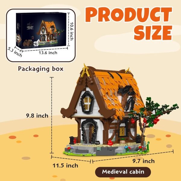 71wnR3gcE9L._AC_SL1500 Building Blocks 2192PCS Medieval House Building Blocks Toys Set, Transparent House Collectible Play Model Kits City with LED, Building Building Blocks Construction Toys for Kids and Adults, Huts