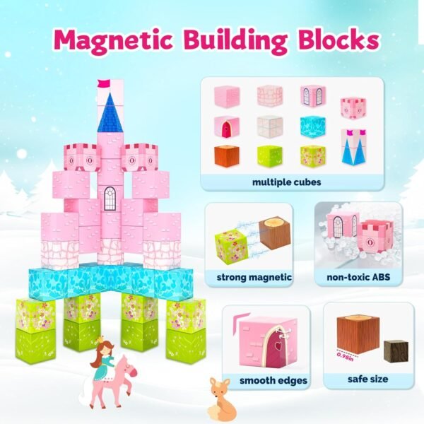 Building Blocks   Blocks-Princess Toys, Creative   Building Blocks Toddler Toys, Birthday Gifts for Kids 3+ Years Old, STEM Montessori Sensory Toys for Boys & Girls Age 3-4 4-5 6-8