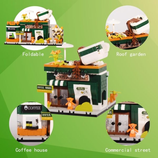 812NAGyVouL._AC_SL1500 Building Blocks Cute City Street View Micro Building Blocks Mini Coffee Shop House Set, Creative Building Toys Model Kit Simulation Architecture Construction Toy Present for Kids 6+ 768 PCS