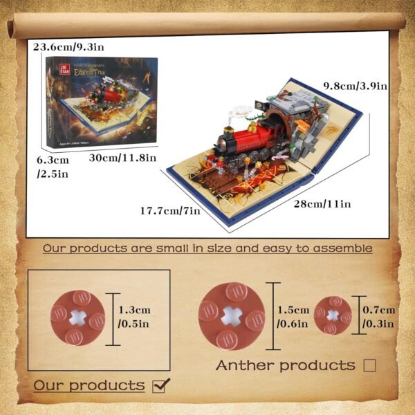 815lyk08zwL._AC_SL1500 Building Blocks 889PCS Harry Magic Book Trian Building Kit(Compatible with Lego Sets Size),Creative Locomotive Building Blocks with Exquisite Box for 6+ Girls Boys Or Adults