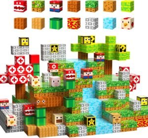 Building Blocks 80PCS   Blocks for Kids Ages 4-8, Build Mine Magnet World Building Blocks, STEM Sensory Building Toys for Toddlers Aged 3-12 Boys & Girls, Magnet Blocks Construction Toys Learning Resources