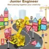 Building Blocks Magnetic Tiles Road Set Kids Toys, Magnetic City Construction Toys With Magnetic Crane for 3+ Year Old Boys Girls, Magnetic Blocks Building Toys STEM Toddlers Toys Magnetic Tiles for Kids Ages 3-5 4-8