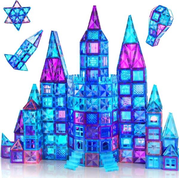 Building Blocks   Tiles, 116PCS Magnet Building Blocks, 3D Diamond   Blocks, Construction Stem Toys for Kids, Educational Toys for Boys Girls Ages 3 4 5 6 7 8 (116 PCS)