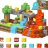 Building Blocks   Blocks Building Toys, 64 PCS   Tiles Building Blocks Toys for Boys & Girls, Build Mine Magnet World Set Colorful STEM Montessori Sensory Toys Xmas Birthday Gifts for Kids