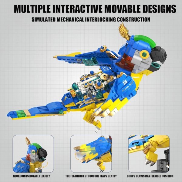 81Dw-g8PnmL._AC_SL1500 Building Blocks 490PCS Parrot Classic Building Blocks Set, STEM Educational Model Kit, Bird Animal Toys, Creative Collectible Decorations, Birthday Gift for Kids, Boys and Girls 8-14+ Years Old