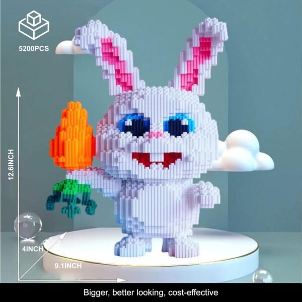 81FBkk6AtIL._AC_SL1500 Building Blocks Rabbit Micro Building Blocks Set, Big Wild Animals,Mini 3D Building Toy Brick Safari Set,Gift for Children Aged 6 and Above,Compatible with Lego (Rabbit 5200pcs)