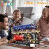 Building Blocks Train Platform Building Blocks Set - STEM Building Toys Mini Magic Railway Station Building Bricks Kit | Construction Set | Christmas Birthday Gift for Adults Kids Boys Aged 6 7 8+ Year Old(1300+ PCS)