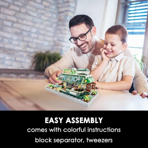 Building Blocks Micro Building Blocks Sets??Coffee Shop Garden Architecture and City Cafe Flowers House Building Blocks for Adults??Cute Toy Building Model Kits??Creative Mini Bricks Gift for Kids 14+??2200 PCS