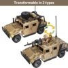 Building Blocks Military Vehicle Building Blocks Sets with 7 Minifigures Army Vehicle Truck Hummer with Armory Trailer Container Building Kit Car Building Toys Gift for Boys Adult.