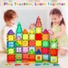 Building Blocks   Building Tiles for Kids, 100 PCS   Blocks with Storage Bag, Magnet Tiles STEM Educational Stacking Toys Gift for Toddler Ages 3 4 5 6 7 8 9