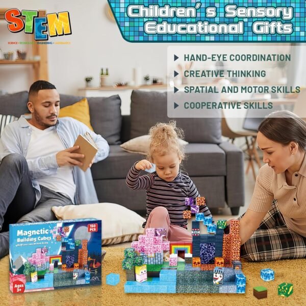 Building Blocks   Blocks-150 PCS Build Dark Swordsman's Forest Castle Magnet World -   Toys for Montessori Toddler Christmas Birthday Gifts - STEM Sensory Toys for 3 4 5 6 7 8 9 10 Year Old Boys & Girls