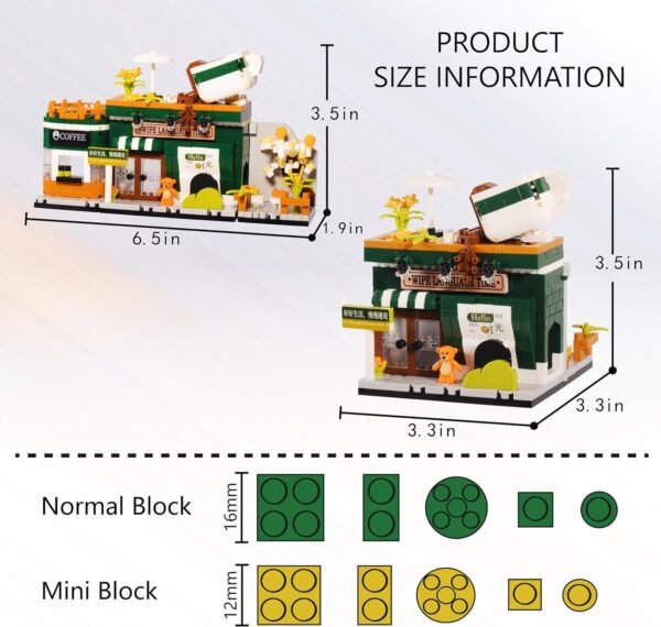 81PGHtYFgSL._AC_SL1500 Building Blocks Cute City Street View Micro Building Blocks Mini Coffee Shop House Set, Creative Building Toys Model Kit Simulation Architecture Construction Toy Present for Kids 6+ 768 PCS