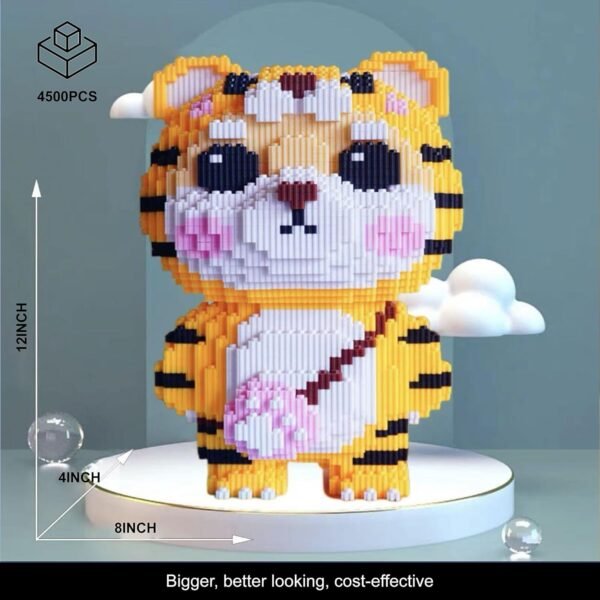 81TZdS5AkLL._AC_SL1500 Building Blocks Tiger Micro Building Blocks Set, Big Wild Animals,Mini 3D Building Toy Brick Safari Set,Gift for Children Aged 6 and Above,Compatible with Lego (Tiger 4513pcs)