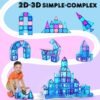 Building Blocks   Tiles, 116PCS Magnet Building Blocks, 3D Diamond   Blocks, Construction Stem Toys for Kids, Educational Toys for Boys Girls Ages 3 4 5 6 7 8 (116 PCS)