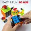 Building Blocks Brick Cube with Building Blocks, Mini Toy Included, Compatible with Lego Cube, Inspired by Rubix Cube for Kids - Educational Toy (Black)