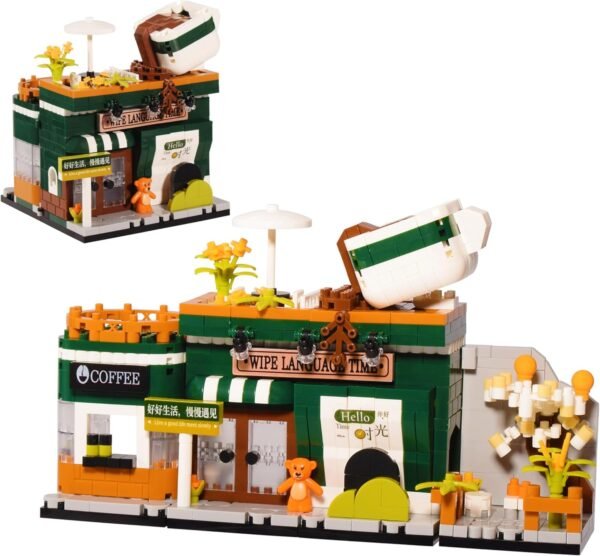 81Y3onm5XeL._AC_SL1500 Building Blocks Cute City Street View Micro Building Blocks Mini Coffee Shop House Set, Creative Building Toys Model Kit Simulation Architecture Construction Toy Present for Kids 6+ 768 PCS