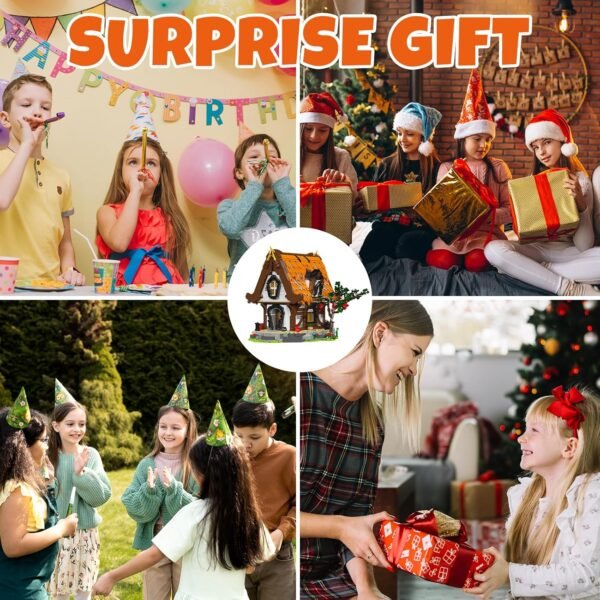 81YnHyobOaL._AC_SL1500 Building Blocks 2192PCS Medieval House Building Blocks Toys Set, Transparent House Collectible Play Model Kits City with LED, Building Building Blocks Construction Toys for Kids and Adults, Huts