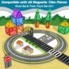 Building Blocks Magnetic Tiles Road & Train Track Expansion Pack Magnetic Building Blocks Construction Toys Kids Toys for Ages 3-12 Boys Girls Construction Magnet Building Toys Includes Road Tracks, Traffic Lights