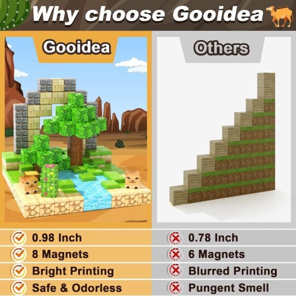 Building Blocks   Blocks Kids Toys, Simulating Mine Magworld Building Craft, Desert Construction Toy,   Toy Refill Pack, Game Gift for 3+ Year Old Boys Girls