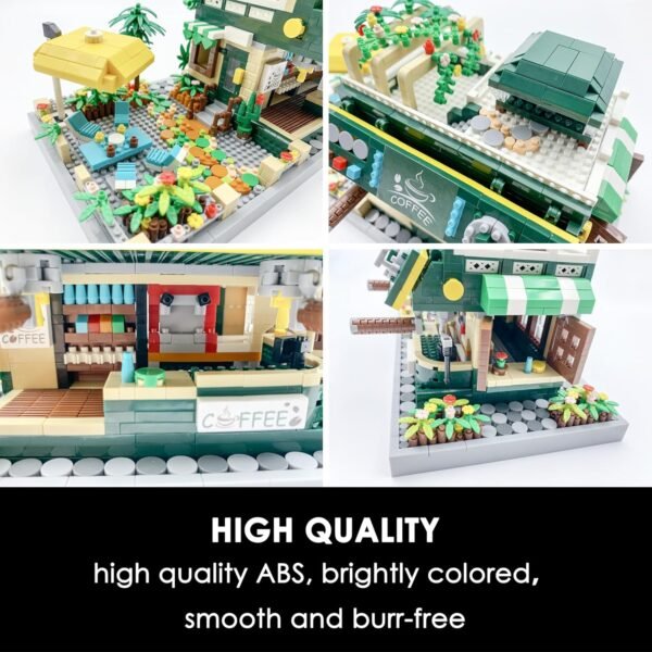Building Blocks Micro Building Blocks Sets??Coffee Shop Garden Architecture and City Cafe Flowers House Building Blocks for Adults??Cute Toy Building Model Kits??Creative Mini Bricks Gift for Kids 14+??2200 PCS