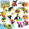 Building Blocks Party Favors for Kids 20 Pack 30 Kinds Animal Figures Building Blocks Toys Set Christmas Easter Basket Stuffers Gifts Goodies Bags Stuffers Classroom Prizes Gifts for Kids, Boys & Girls Age 6+
