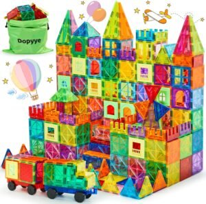 Building Blocks   Building Tiles for Kids, 100 PCS   Blocks with Storage Bag, Magnet Tiles STEM Educational Stacking Toys Gift for Toddler Ages 3 4 5 6 7 8 9
