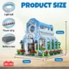 Building Blocks Architecture Building Blocks Playset with LED Lights, DIY Assembling Garden Building Toys Set, Splicing Street View Brick Model Kit for Collectible and Decor (1289 Pcs)