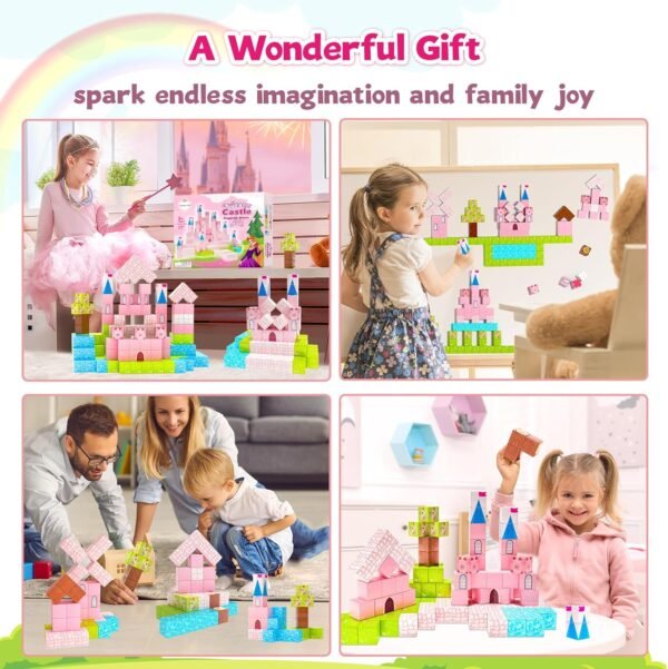 Building Blocks   Blocks-Princess Toys, Creative   Building Blocks Toddler Toys, Birthday Gifts for Kids 3+ Years Old, STEM Montessori Sensory Toys for Boys & Girls Age 3-4 4-5 6-8