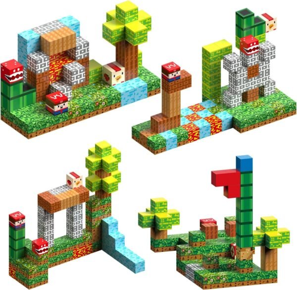 81ub13tS75L._AC_SL1500 Building Blocks 80PCS Blocks for Kids Ages 4-8, Build Mine Magnet World Building Blocks, STEM Sensory Building Toys for Toddlers Aged 3-12 Boys & Girls, Magnet Blocks Construction Toys Learning Resources