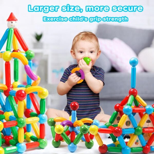 Building Blocks  Building Blocks for Boys and Girls, 132Pcs Creative   Sticks and Balls STEM Construction Toys for Kids Toddlers Early Development Educational Learning