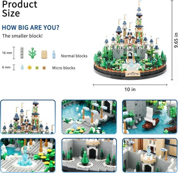 Building Blocks Magic Princess Castle Micro Building Blocks for Adults Medieval Mini Building Kit, Creative Display Gift for Women and Present Ages 14+ 3600 PCS