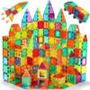 Building Blocks   Tiles, 100PCS   Blocks for Kids, Magnet Building Set with 2 Cars, Construction Building Set,STEM Sensory Educational Toys Gift for Toddlers Kids 3 4 5 6 7 8 9 Year Old